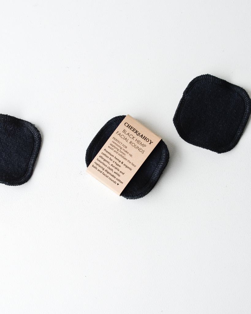 Black Hemp Facial Rounds — Set of 6