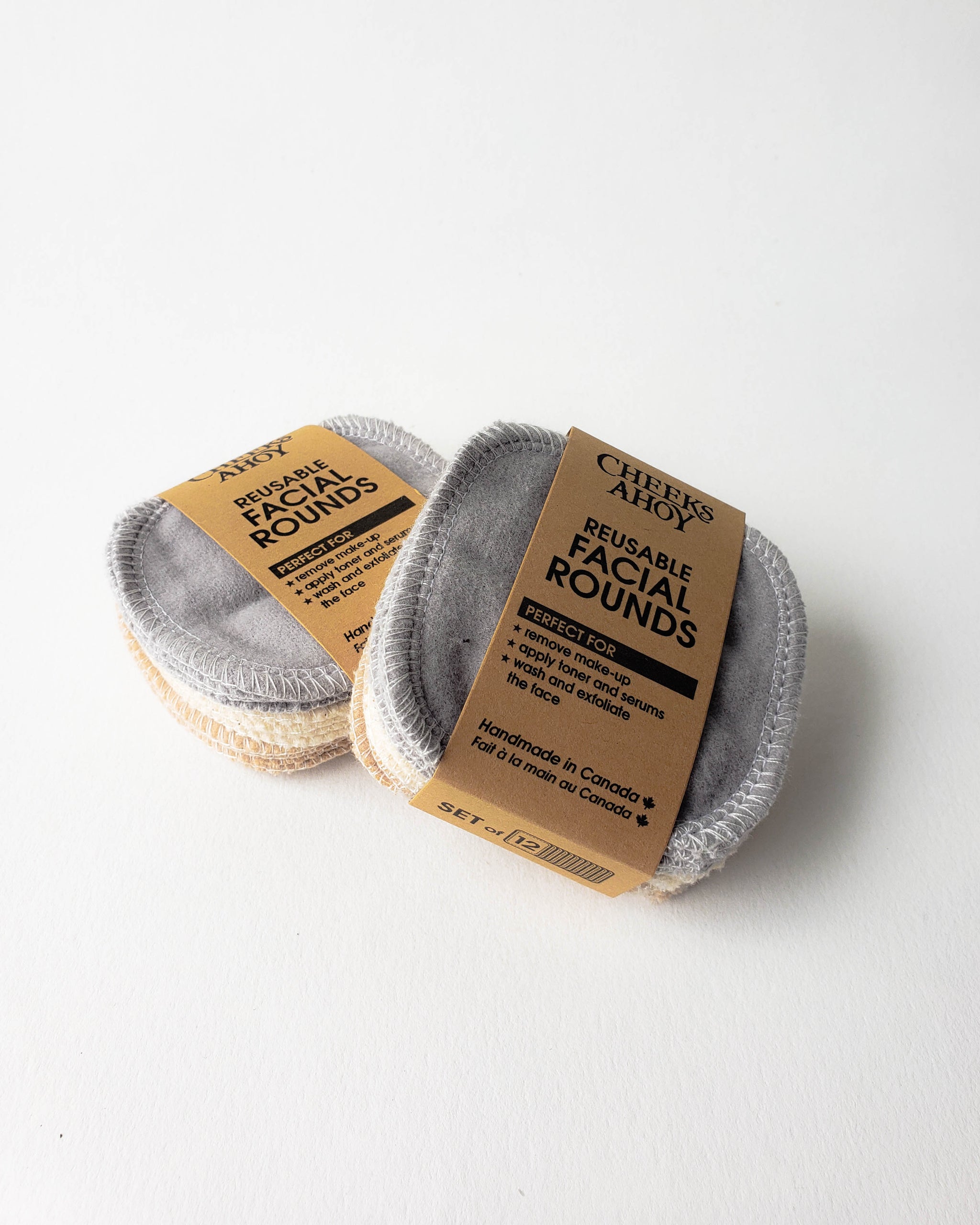 Reusable Cotton Facial Rounds — Set of 12