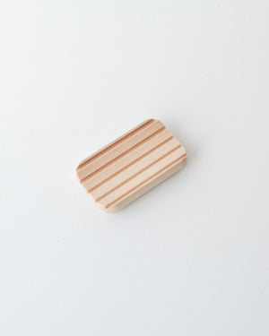 Beech Wood Soap Dish with Grooves