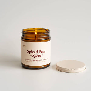 Misoyo | Spiced Pear + Spruce | Canadian Beeswax Candle