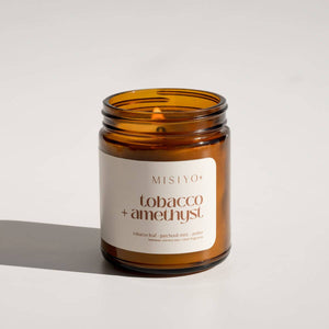 Misoyo | Tobacco + Amethyst | Beeswax Blend Candle Jar