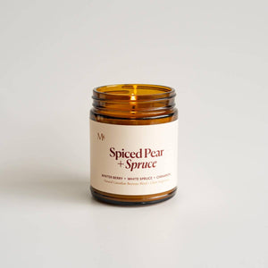 Misoyo | Spiced Pear + Spruce | Canadian Beeswax Candle