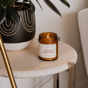 Misoyo | Tobacco + Amethyst | Beeswax Blend Candle Jar