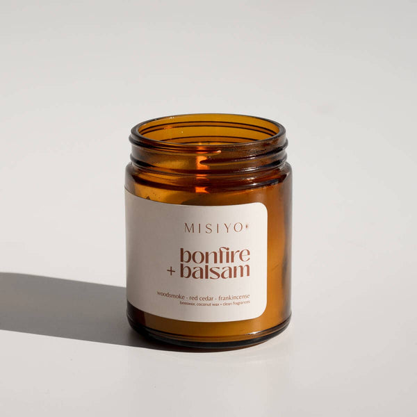 Misoyo | Bonfire + Balsam | Beeswax Blend Candle Jar