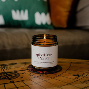 Misoyo | Spiced Pear + Spruce | Canadian Beeswax Candle