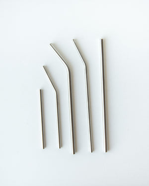 Stainless Steel Straws — Brushed Metal