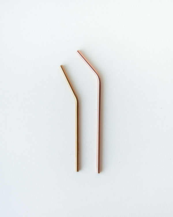 Stainless Steel Straws — Rose Gold