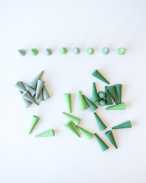 Loose Parts — Mandala Green Cones
