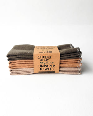 Organic Brushed Cotton Unpaper Towel - Set of 6