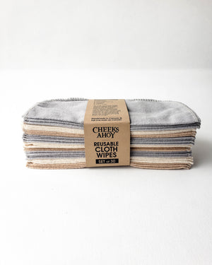 Reusable Cloth Wipes — 30 Pack