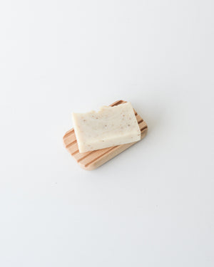 Beech Wood Soap Dish with Grooves
