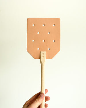 Leather and Wood Fly Swatter