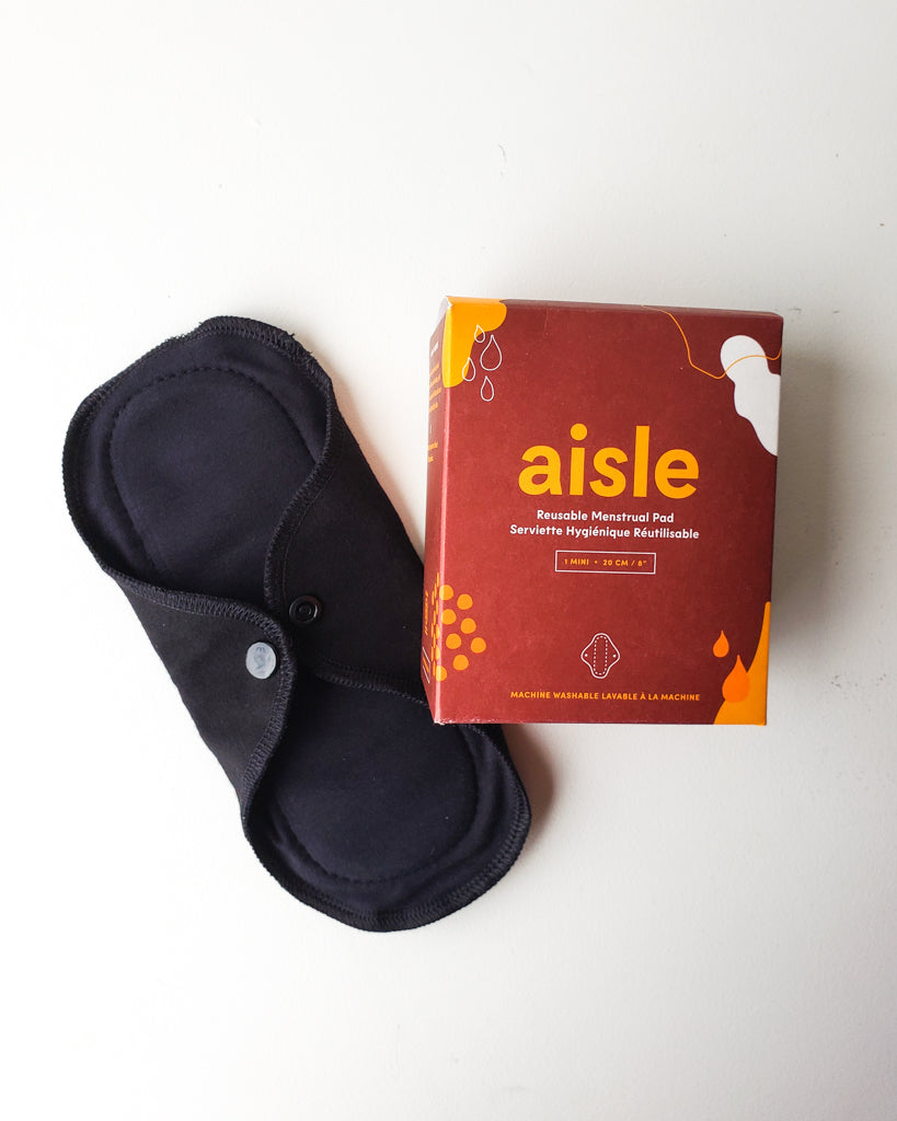 Aisle Reusable Menstrual Pad — Mini, Black - Sustain